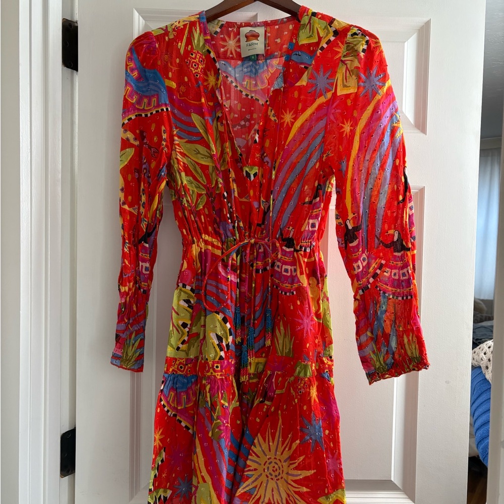 FARM Rio Red Multicolor Mini Dress